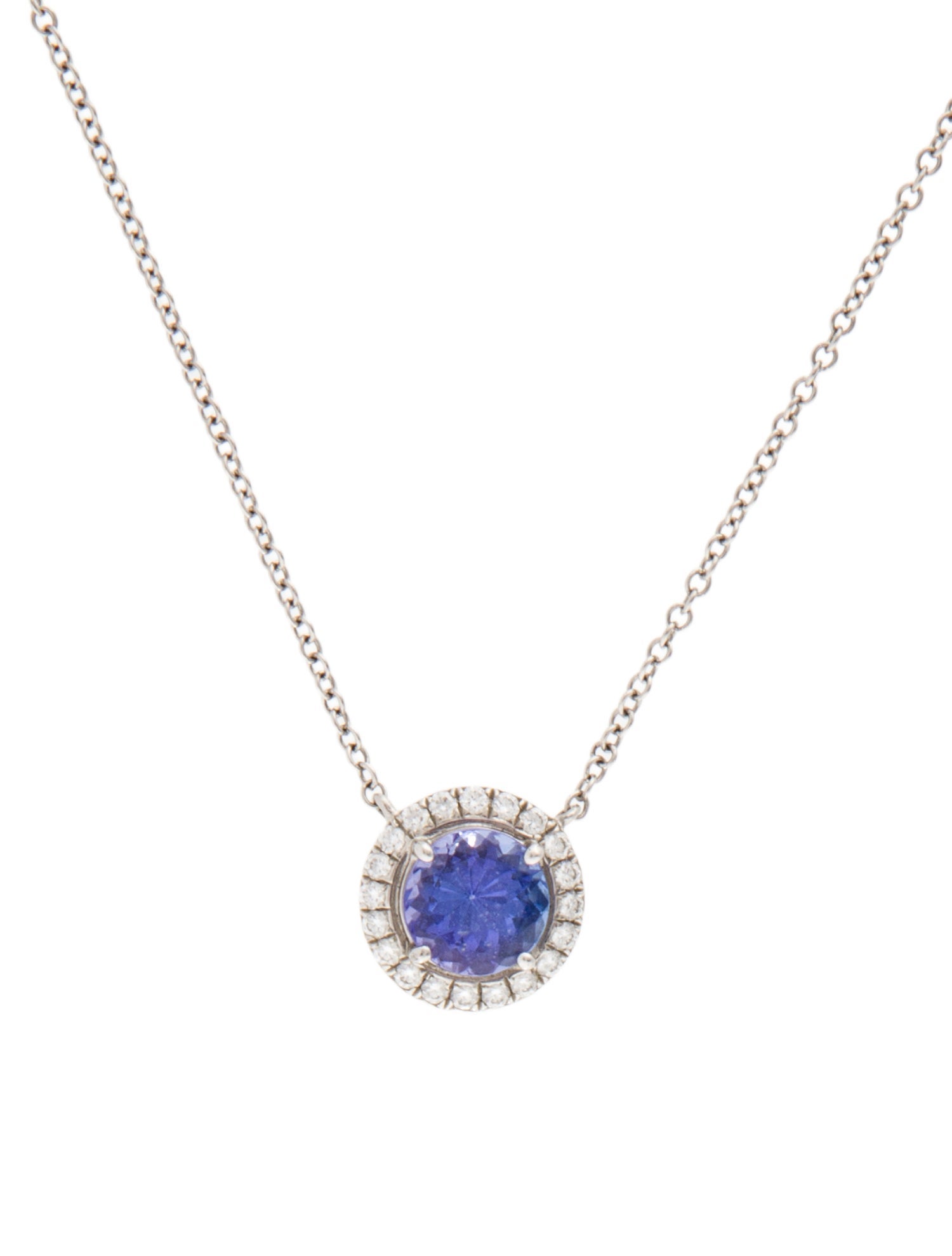 Tiffany & Co. Platinum Tanzanite & Diamond Soleste Pendant Necklace
