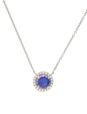 Tiffany & Co. Platinum Tanzanite & Diamond Soleste Pendant Necklace