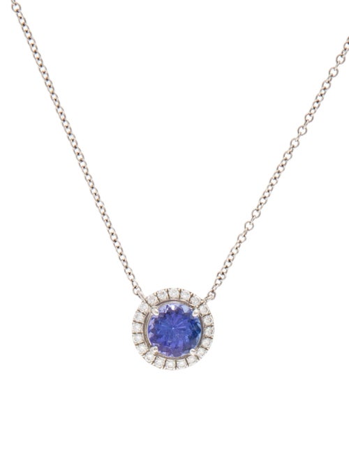 Tiffany & Co. Platinum Tanzanite & Diamond Soleste Pendant Necklace