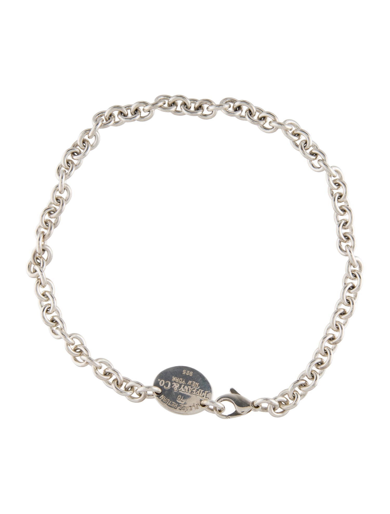 Tiffany & Co. Oval Tag Pendant Necklace