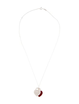Tiffany & Co. Enamel Double Heart Pendant Necklace