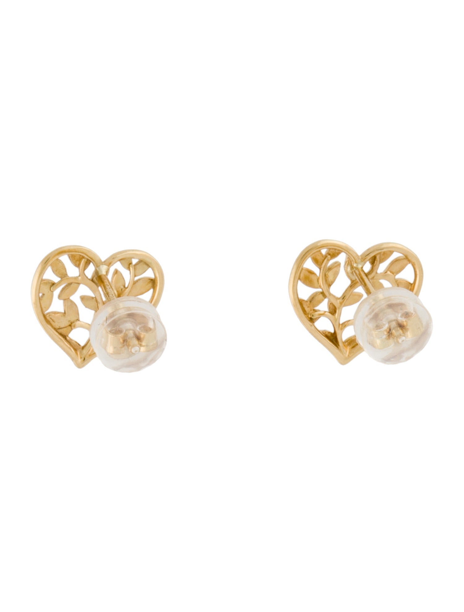 Tiffany & Co. 18K Olive Leaf Heart Earrings