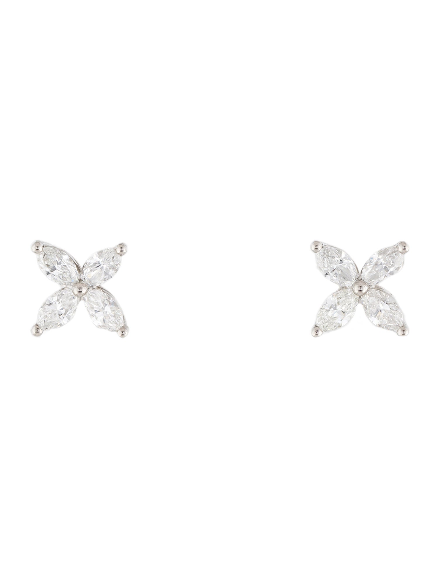 Tiffany & Co. Platinum Diamond Victoria® Medium Stud Earrings