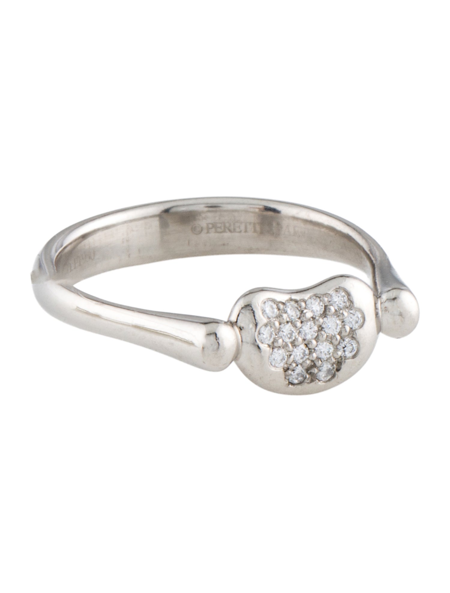 Tiffany & Co. Platinum Diamond Bean Design Ring