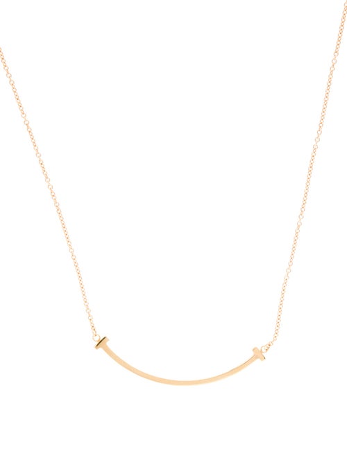 Tiffany & Co. 18K T Smile Pendant Necklace , Small