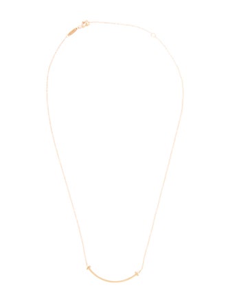 Tiffany & Co. 18K T Smile Pendant Necklace , Small