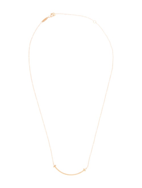 Tiffany & Co. 18K T Smile Pendant Necklace , Small