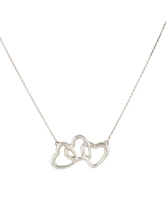 Tiffany & Co. Three Interlocking Hearts Pendant Necklace