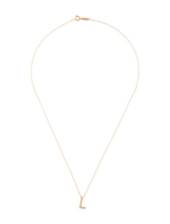Tiffany & Co. 18K Diamond 'L' Initial Pendant Necklace