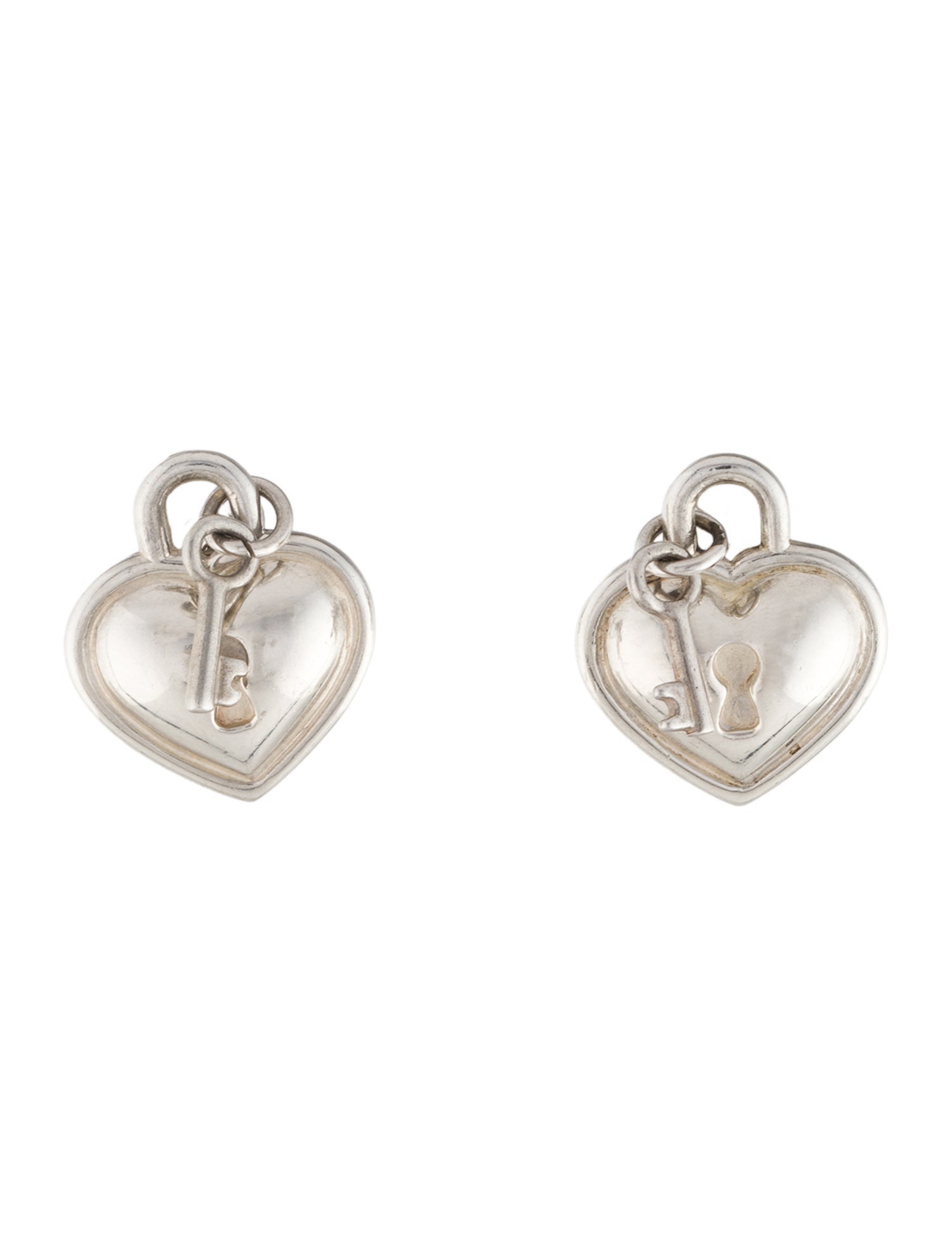 Tiffany & Co. Heart Lock & Key Stud Earrings