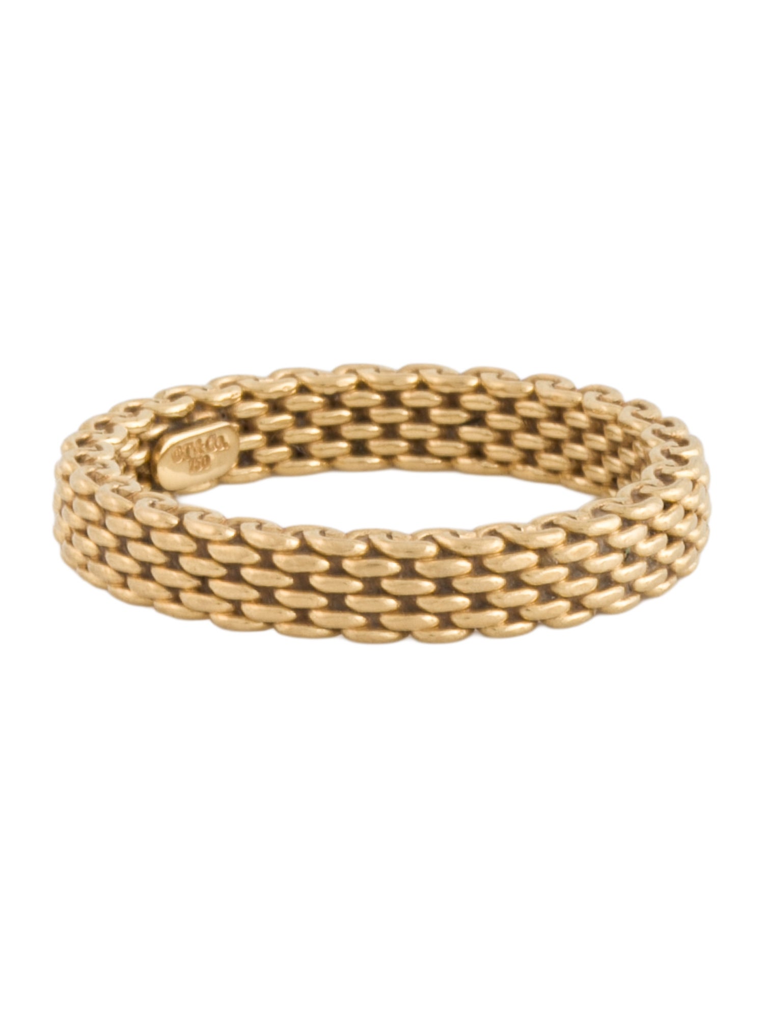Tiffany & Co. 18K Somerset Narrow Mesh Band Ring