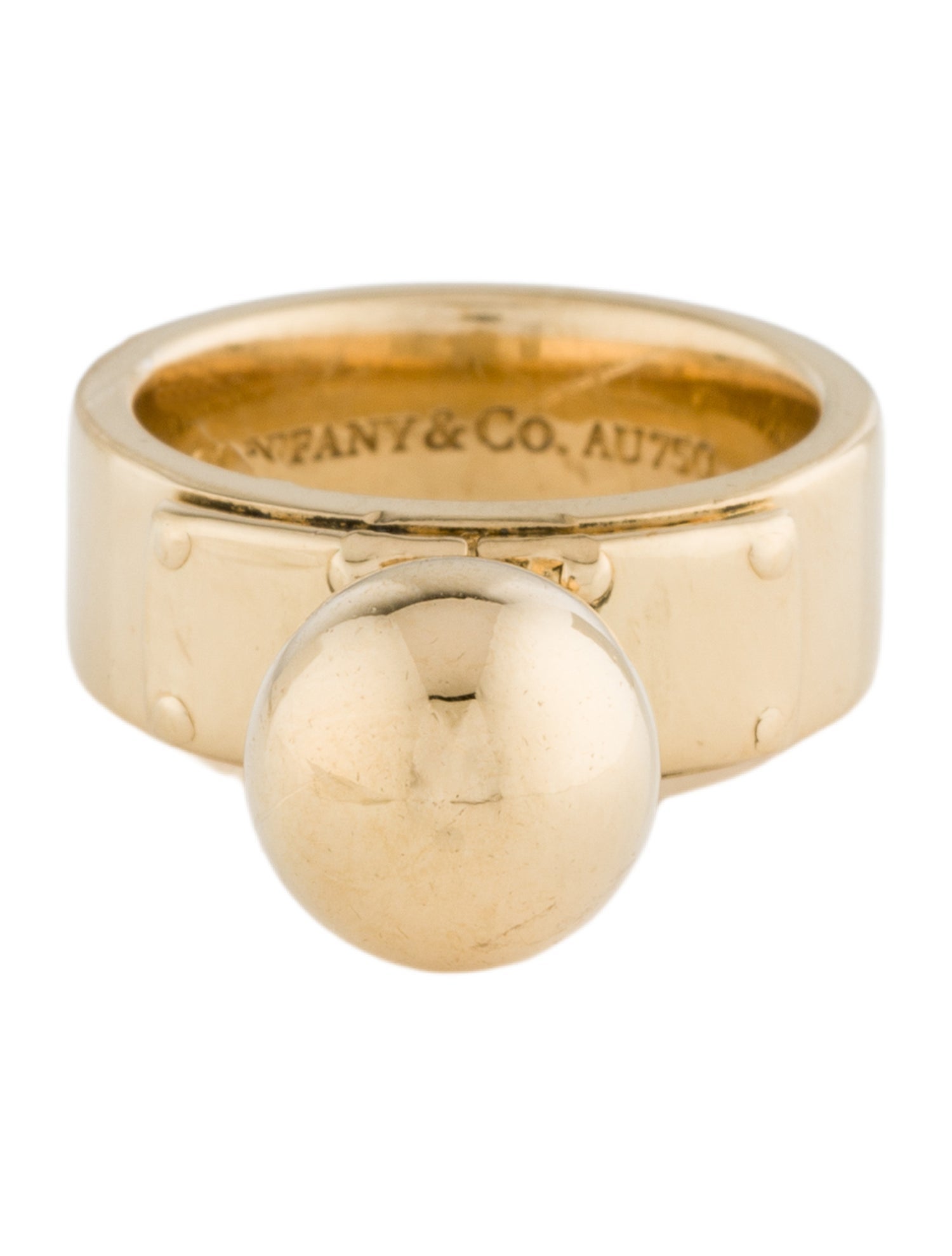 Tiffany & Co. 18K HardWear Ball Dangle Ring