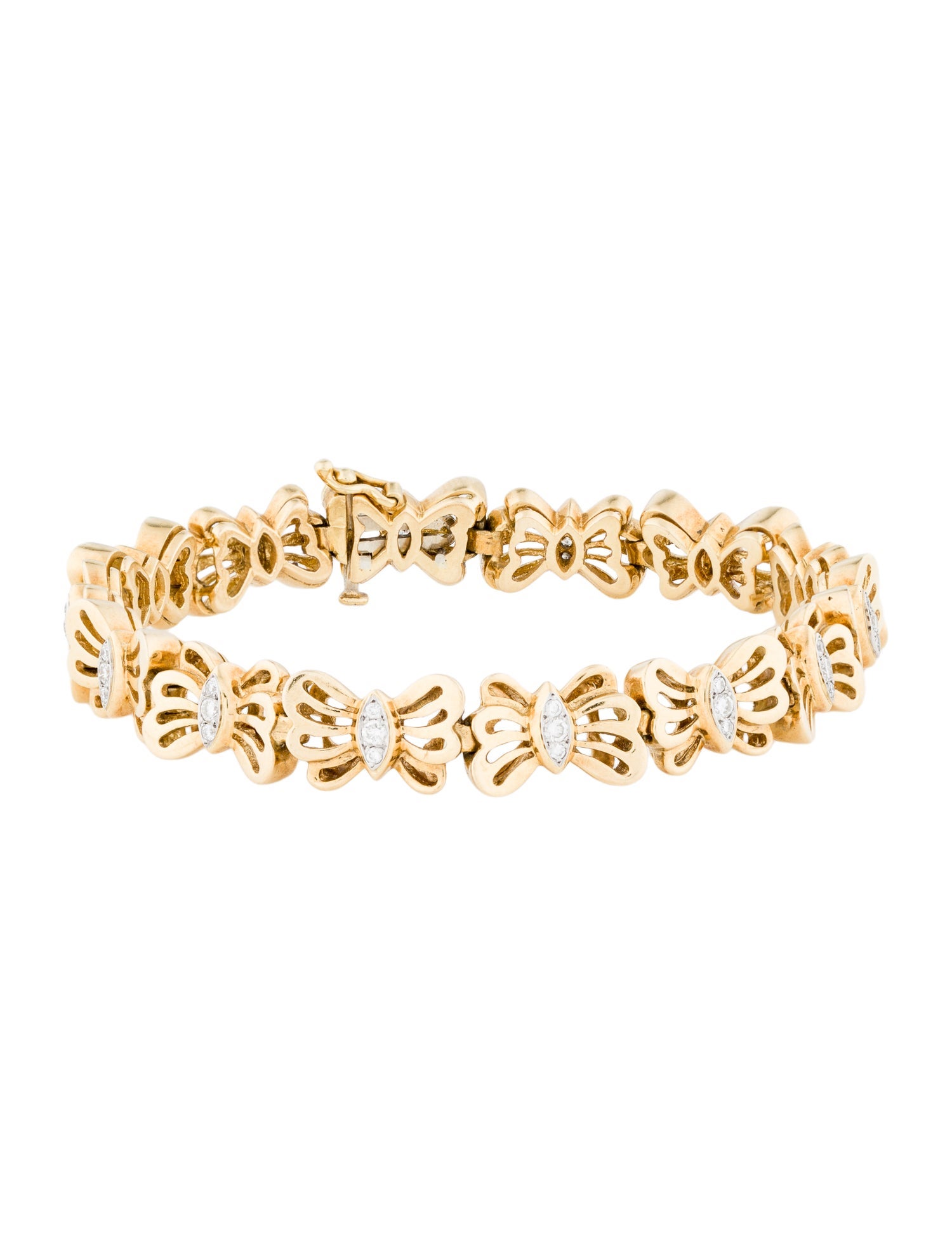 Tiffany & Co. Vintage 18K Diamond Butterfly Link Bracelet