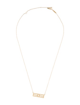 Tiffany & Co. 18K T Two Open Horizontal Bar Pendant Necklace