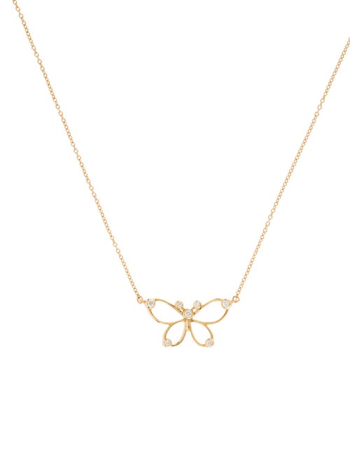 Tiffany & Co. 18K Diamond Butterfly Pendant Necklace