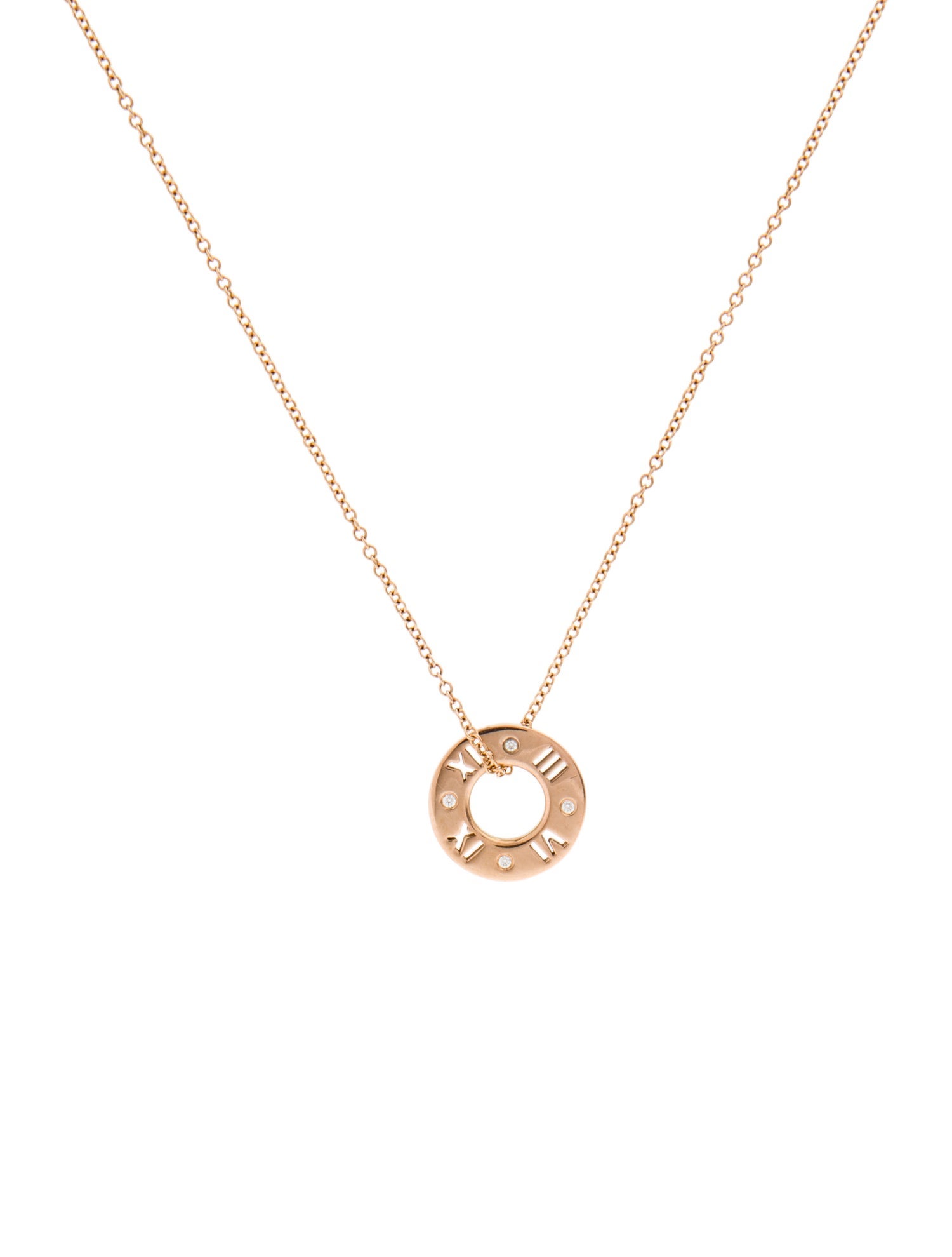 Tiffany & Co. 18K Diamond Pierced Atlas Pendant Necklace