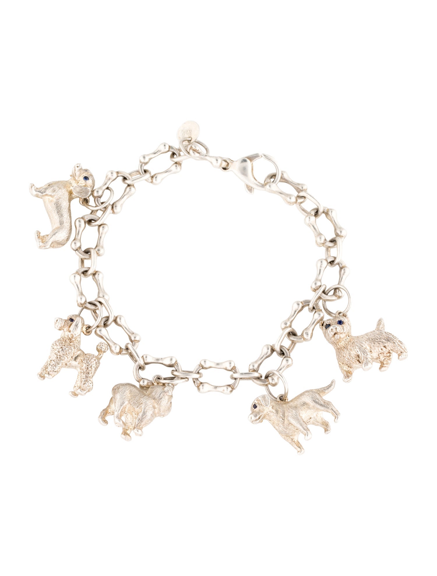Tiffany & Co. Sapphire Dog & Bone Charm Bracelet