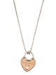 Tiffany & Co. Two-Tone Heart Lock Pendant Beaded Chain Necklace
