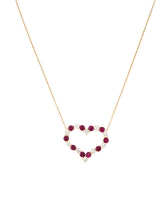 Tiffany & Co. 18K Ruby & Diamond Heart Pendant