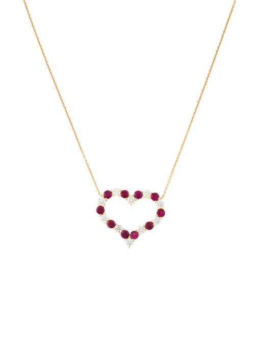 Tiffany & Co. 18K Ruby & Diamond Heart Pendant