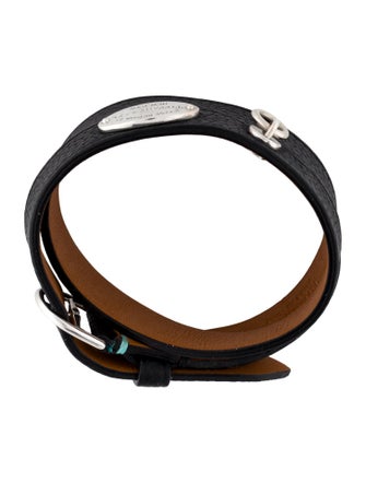 Tiffany & Co. Leather Narrow Double Wrap Bracelet