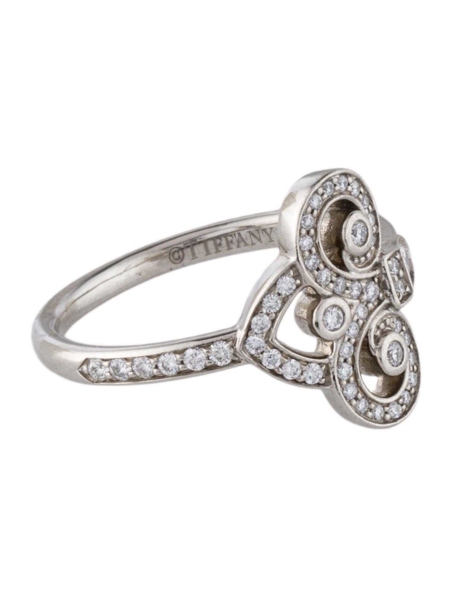 Tiffany & Co. Platinum Diamond Fleur de Lis Cocktail Ring