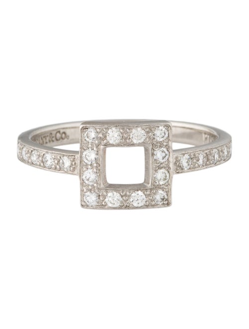 Tiffany & Co. Platinum Diamond Square Cocktail Ring