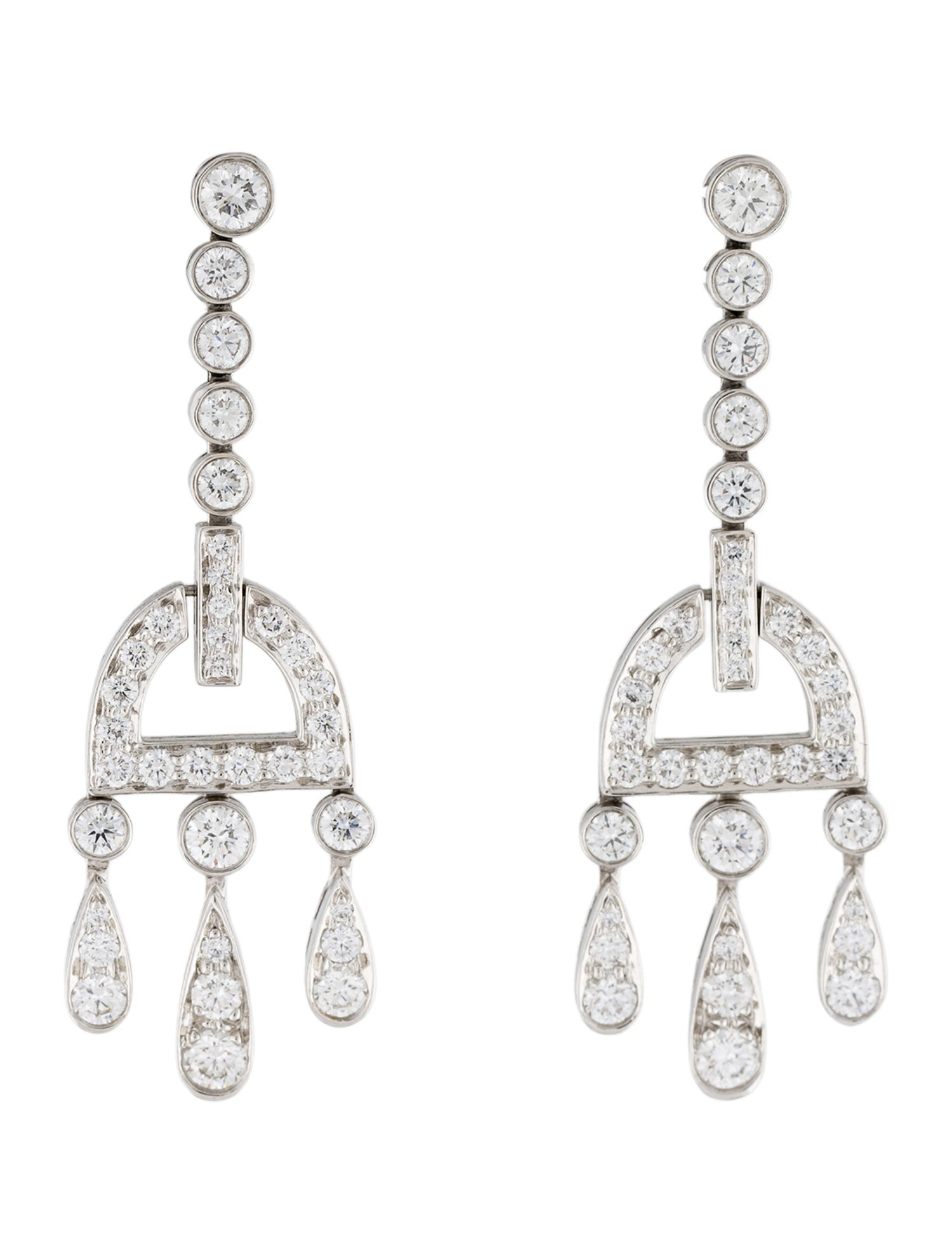Tiffany & Co. Platinum 2.38ctw Diamond Legacy Chandelier Earrings