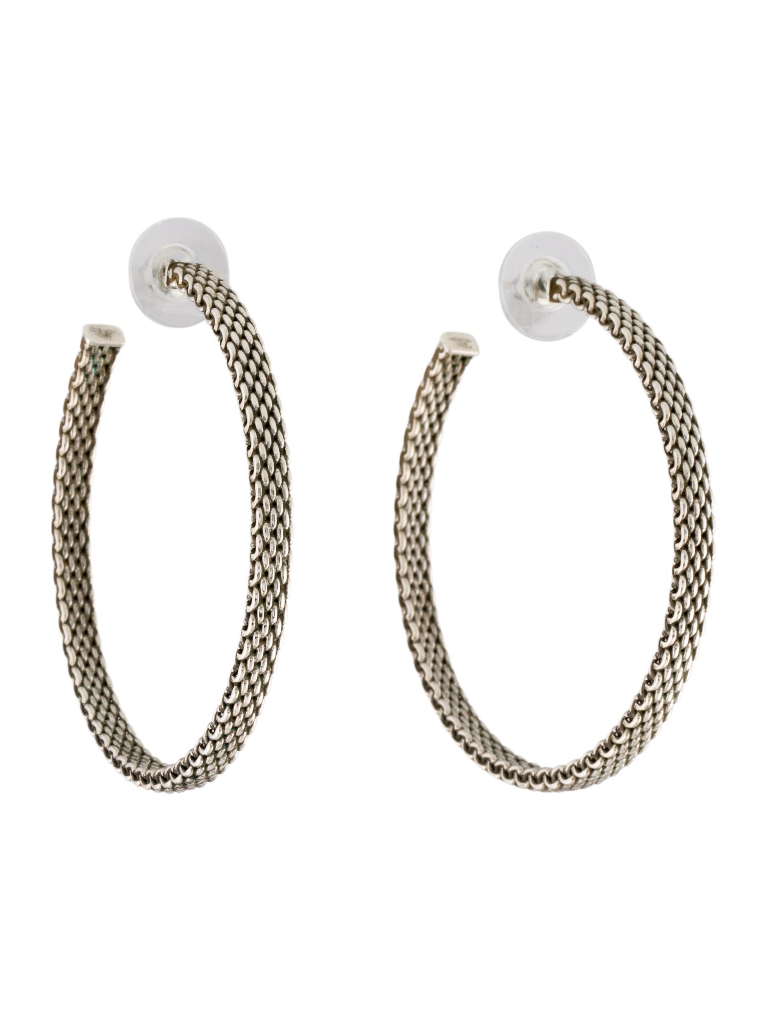 Tiffany & Co. Large Mesh Hoop Earrings