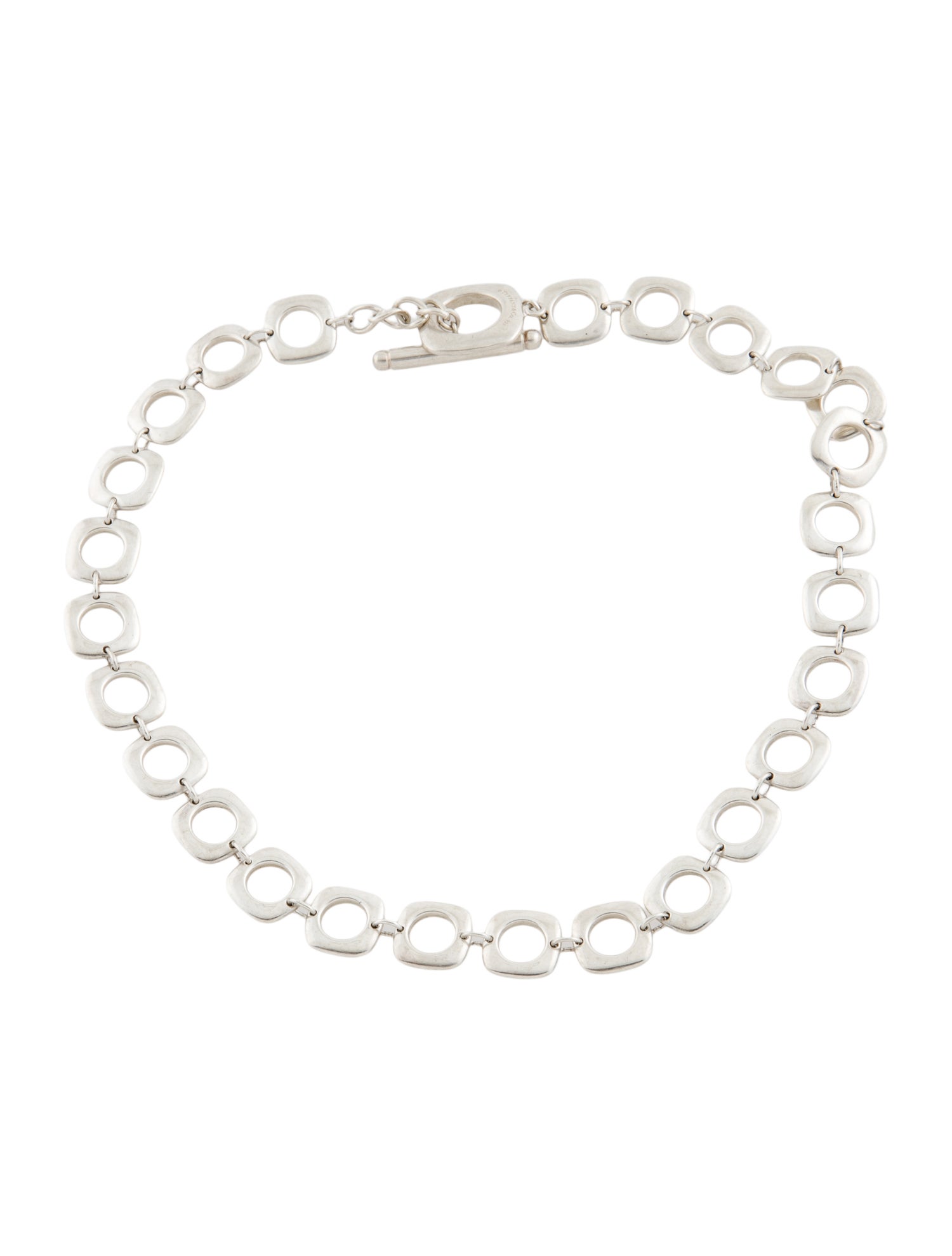 Tiffany & Co. Square Cushion Link Toggle Necklace