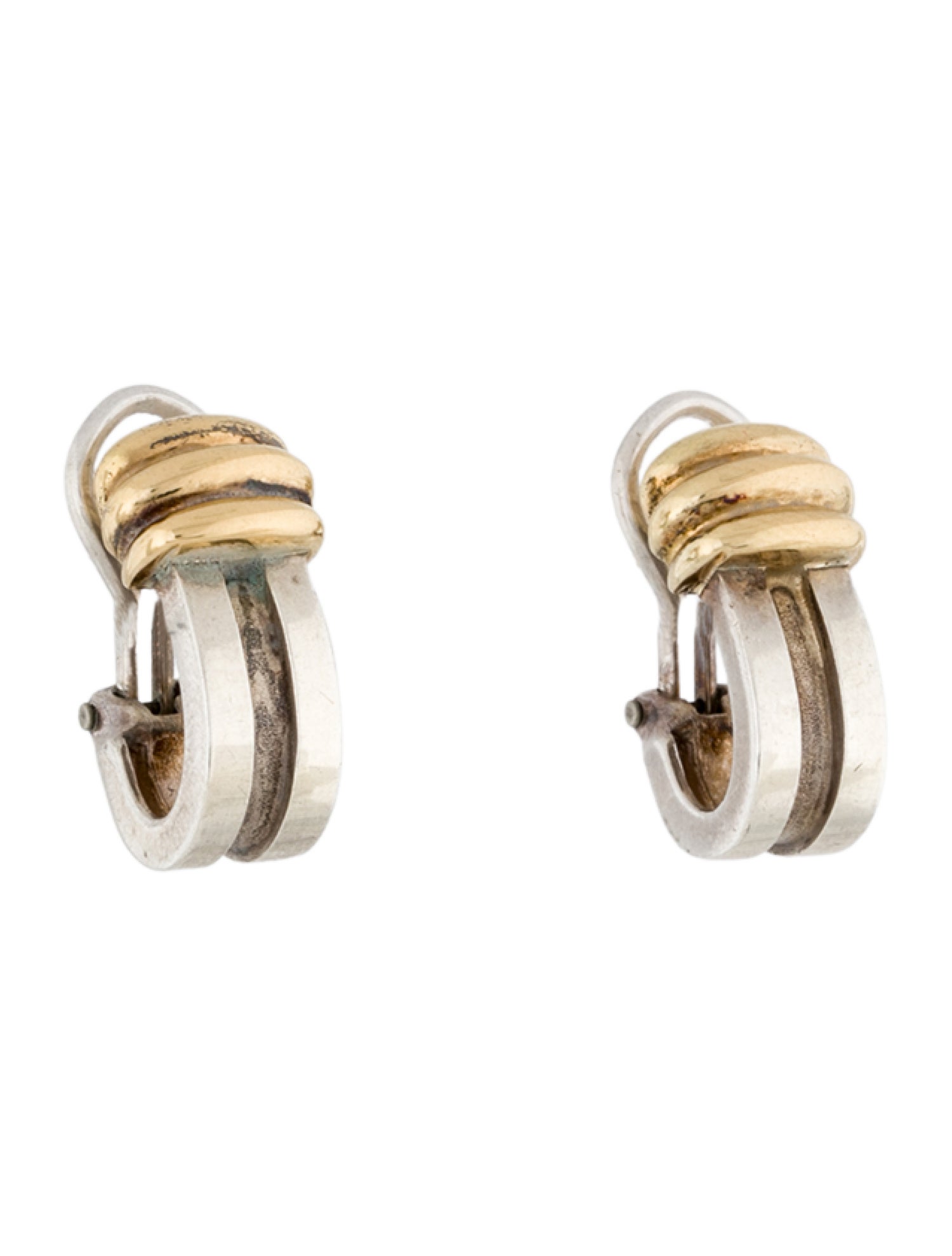 Tiffany & Co. Vintage Two-Tone Atlas Groove Huggie Earrings