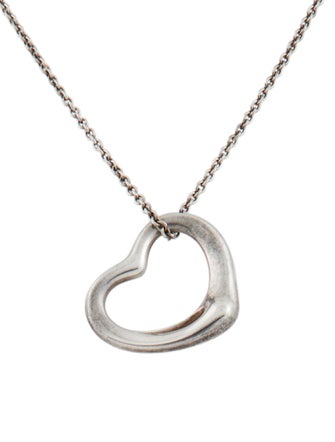 Tiffany & Co. Open Heart Pendant Necklace, 22mm