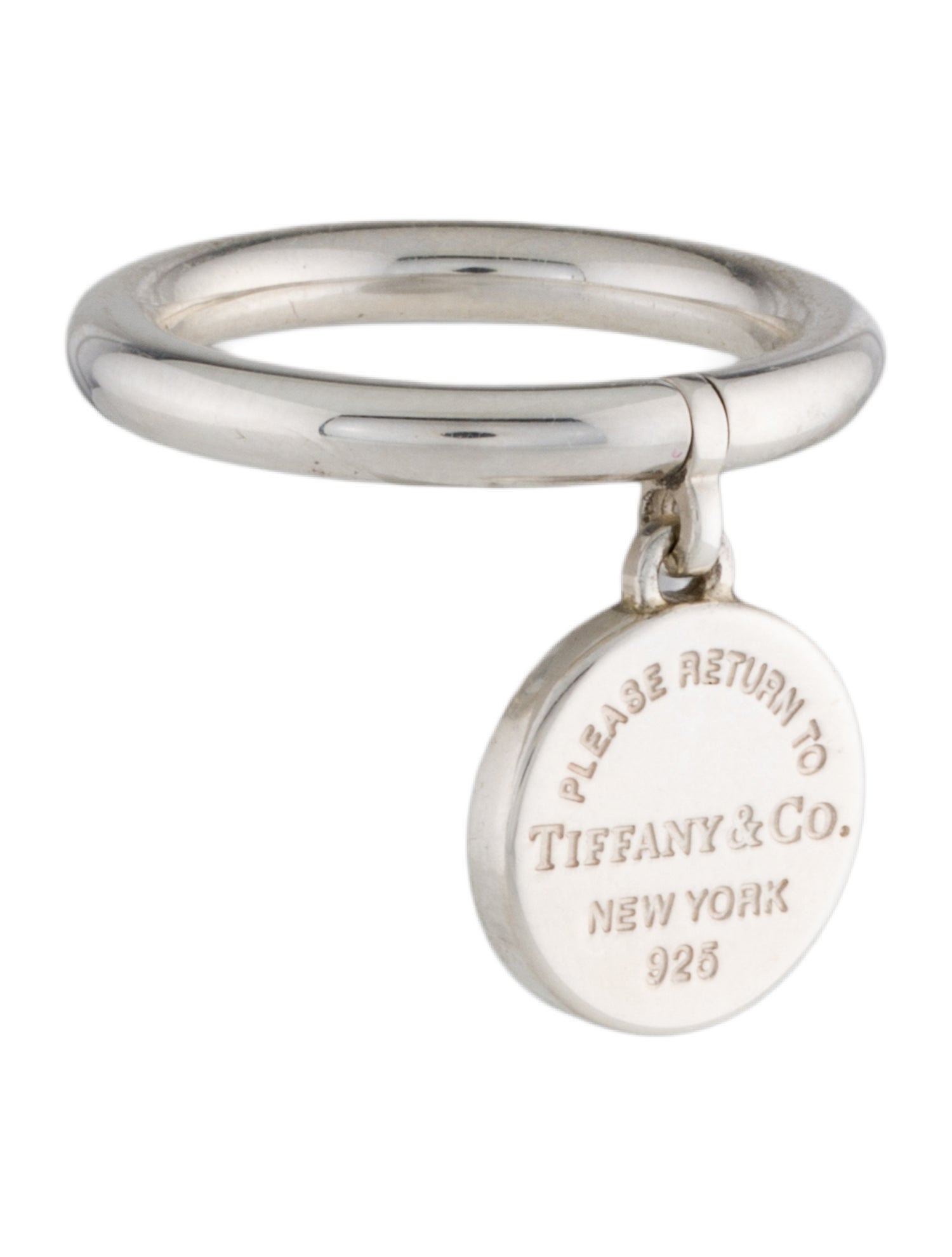 Tiffany & Co. Round Tag Charm Cocktail Ring
