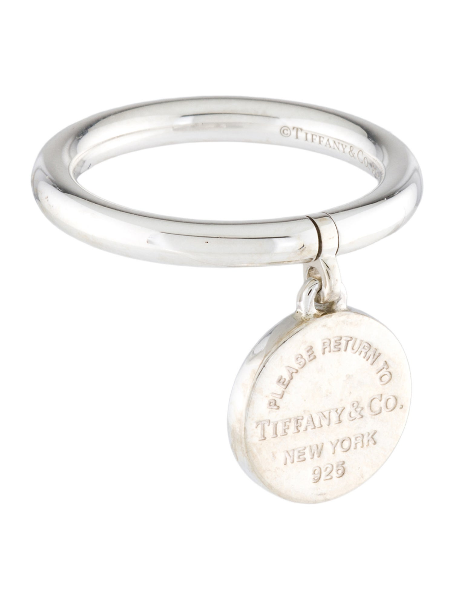 Tiffany & Co. Round Tag Charm Cocktail Ring