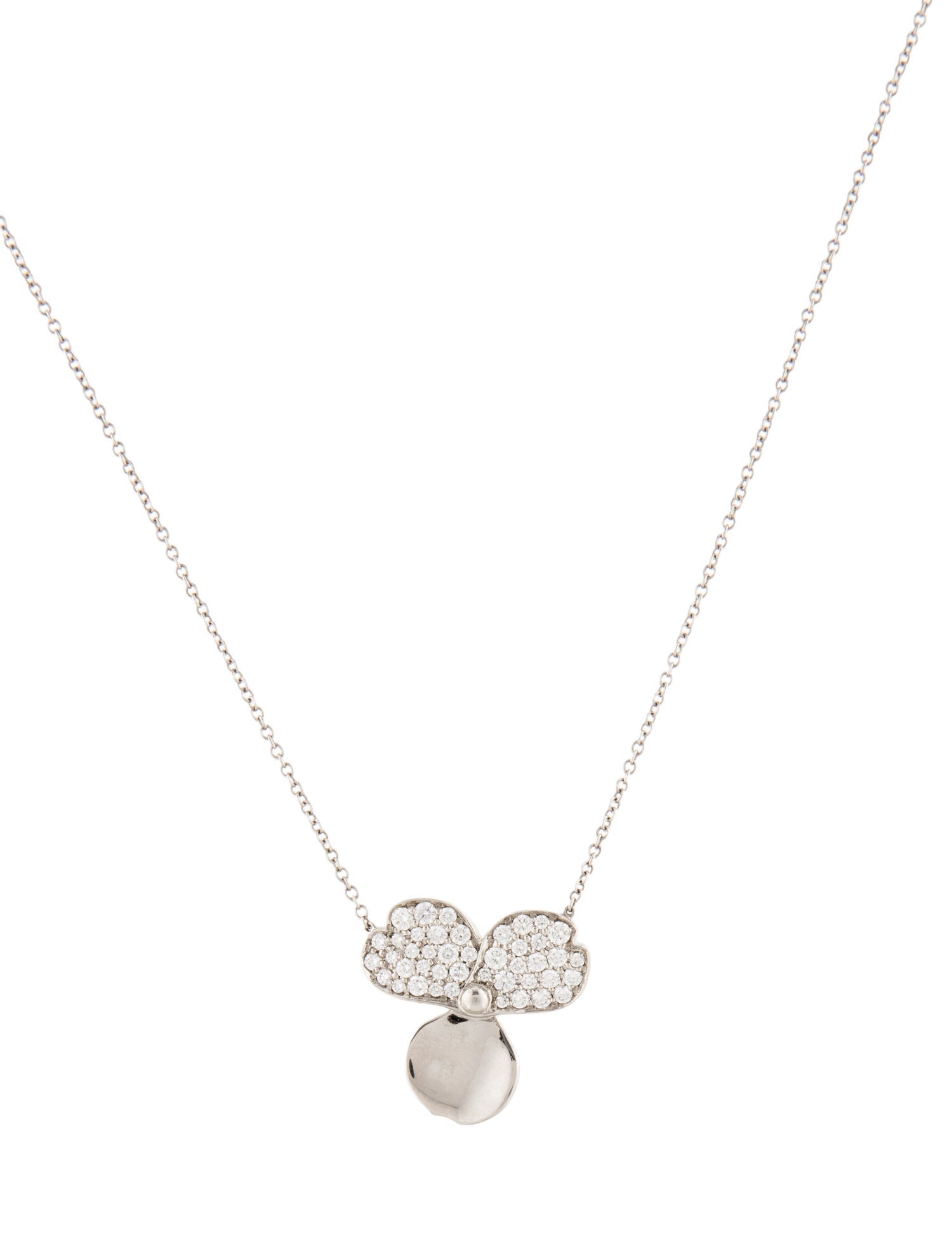 Tiffany & Co. Platinum Diamond Paper Flowers Pendant Necklace