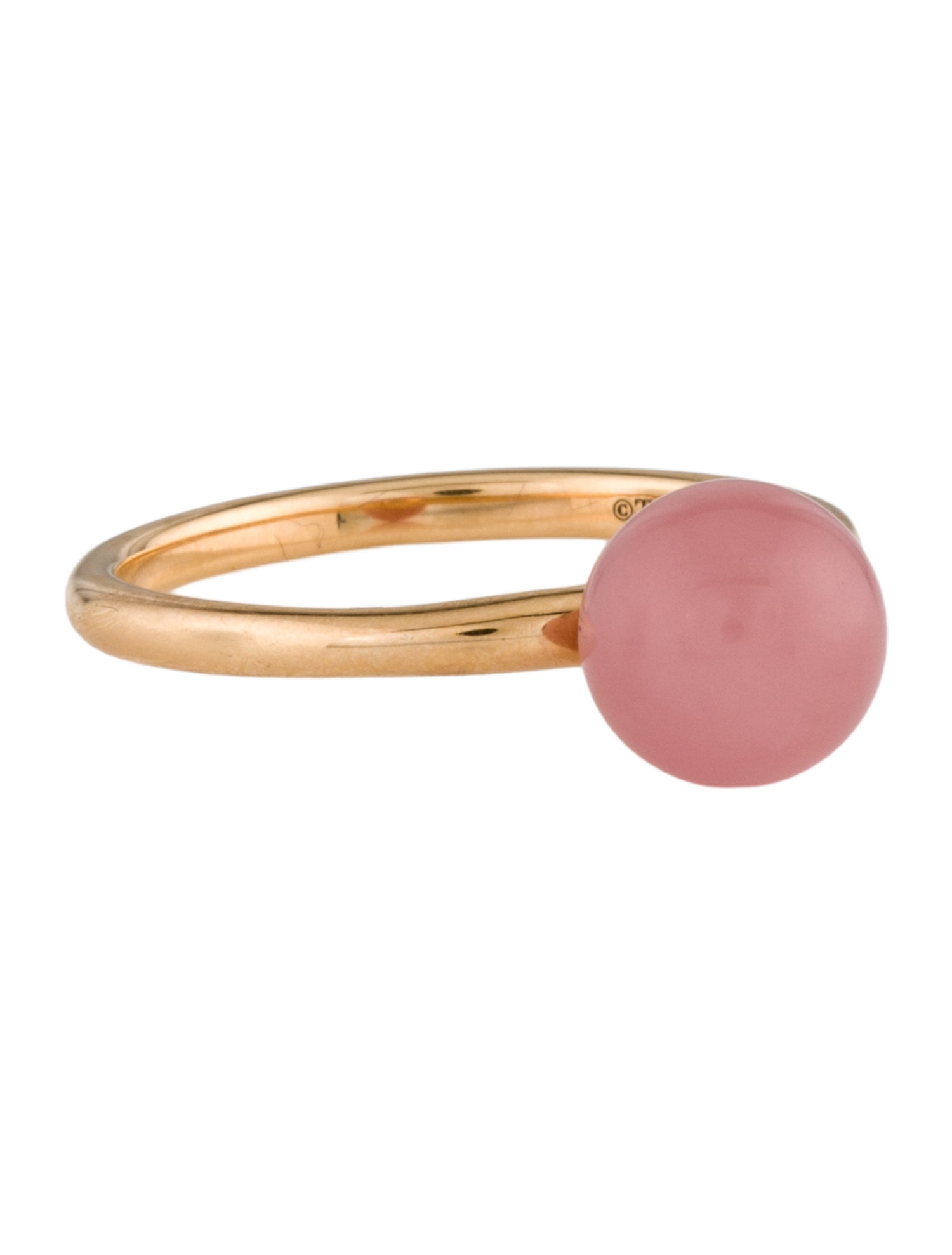 Tiffany & Co. 18K Rose Quartz Ball Ring