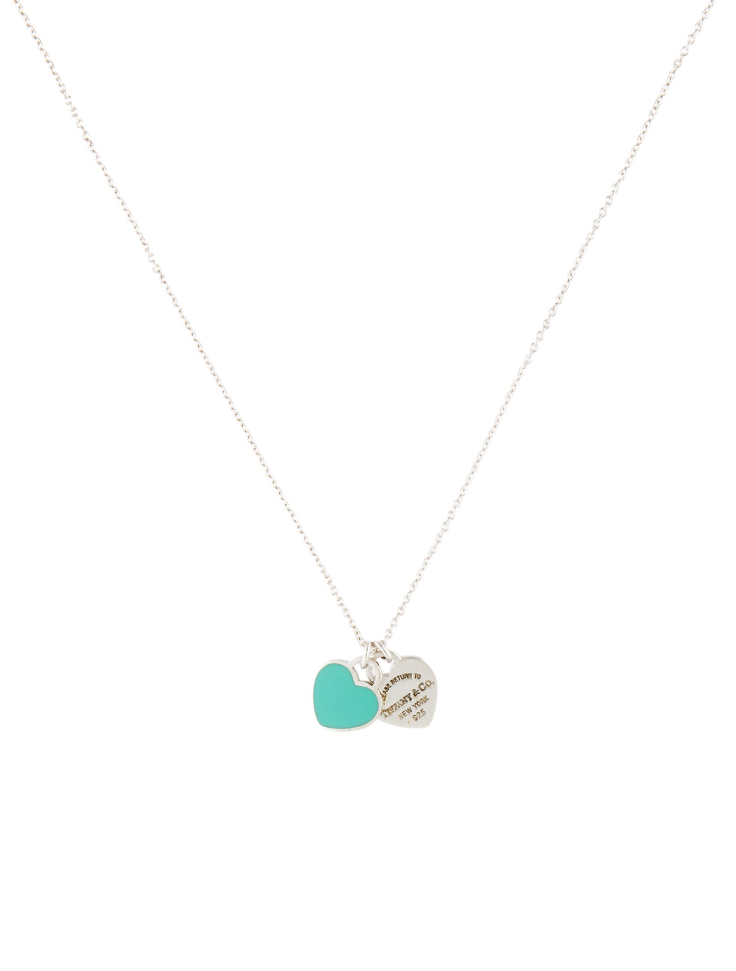 Tiffany & Co. Mini Double Heart Tag Pendant Necklace