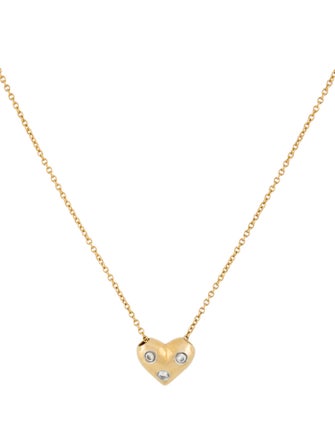 Tiffany & Co. 18K Diamond Etoile Heart Pendant Necklace