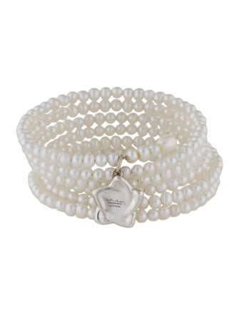 Tiffany & Co. Pearl Star Wrap Charm Bracelet