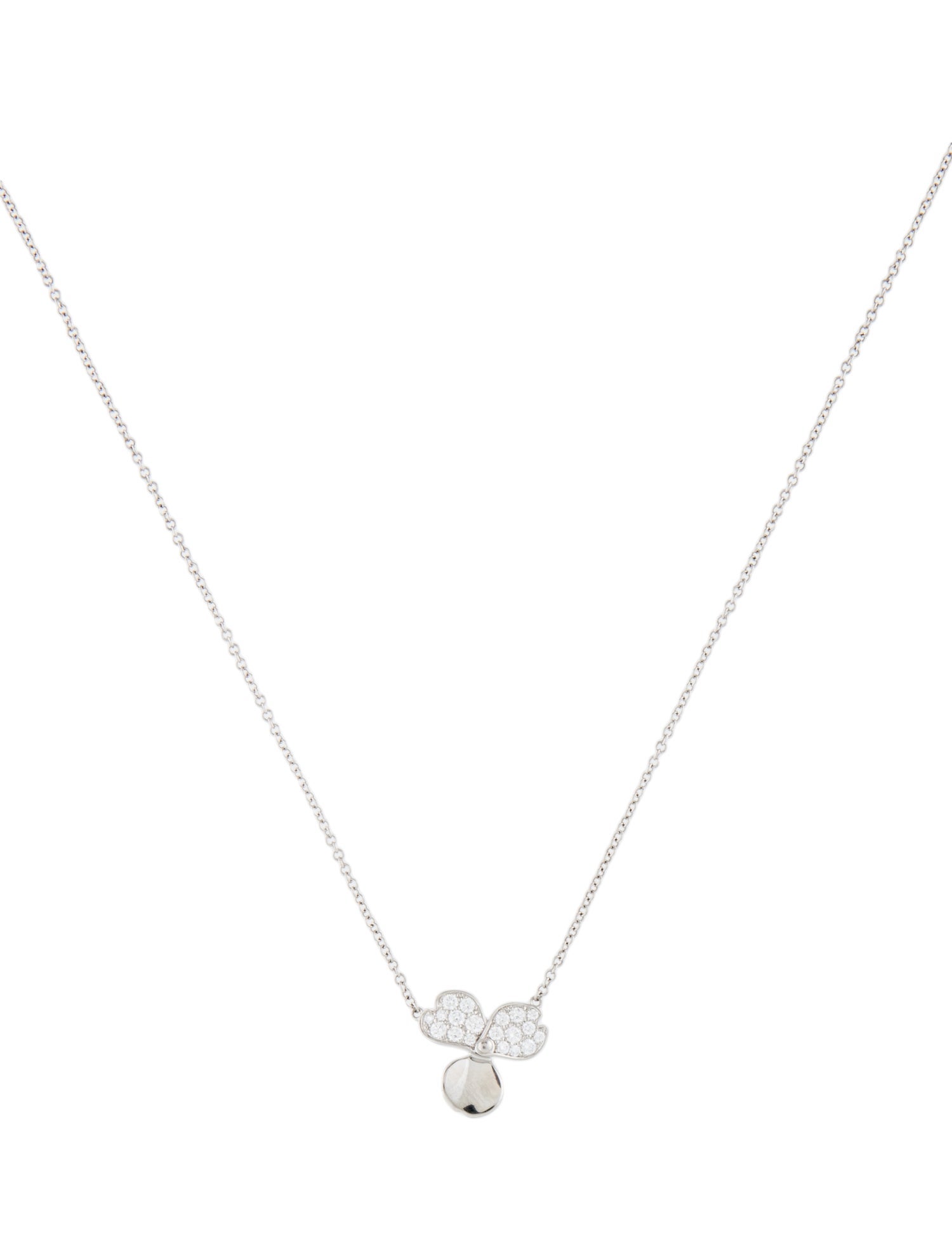 Tiffany & Co. Platinum Diamond Paper Flowers Pendant Necklace