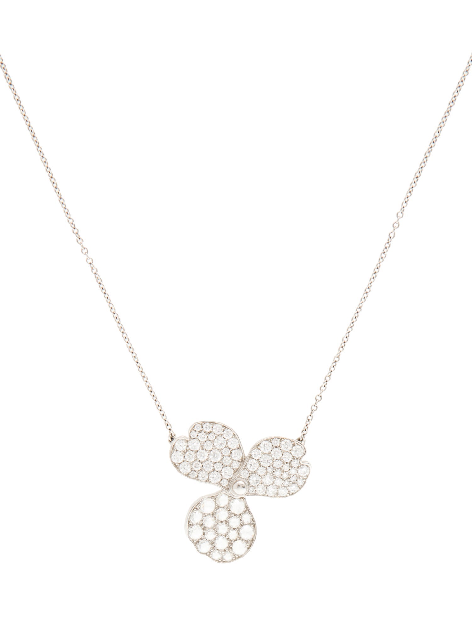 Tiffany & Co. Platinum Diamond Large Paper Flowers Pendant Necklace”