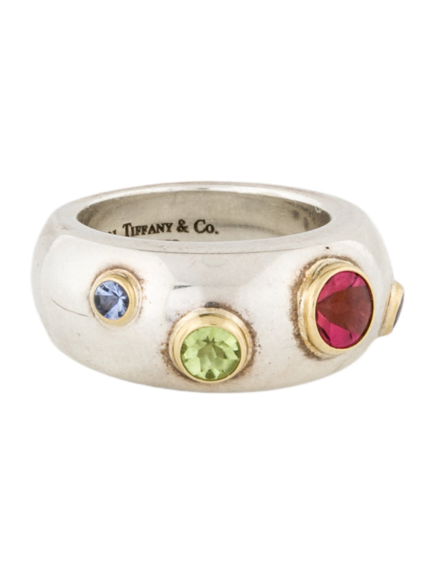 Tiffany & Co. Vintage Tourmaline, Peridot, & Sapphire Etoile Band