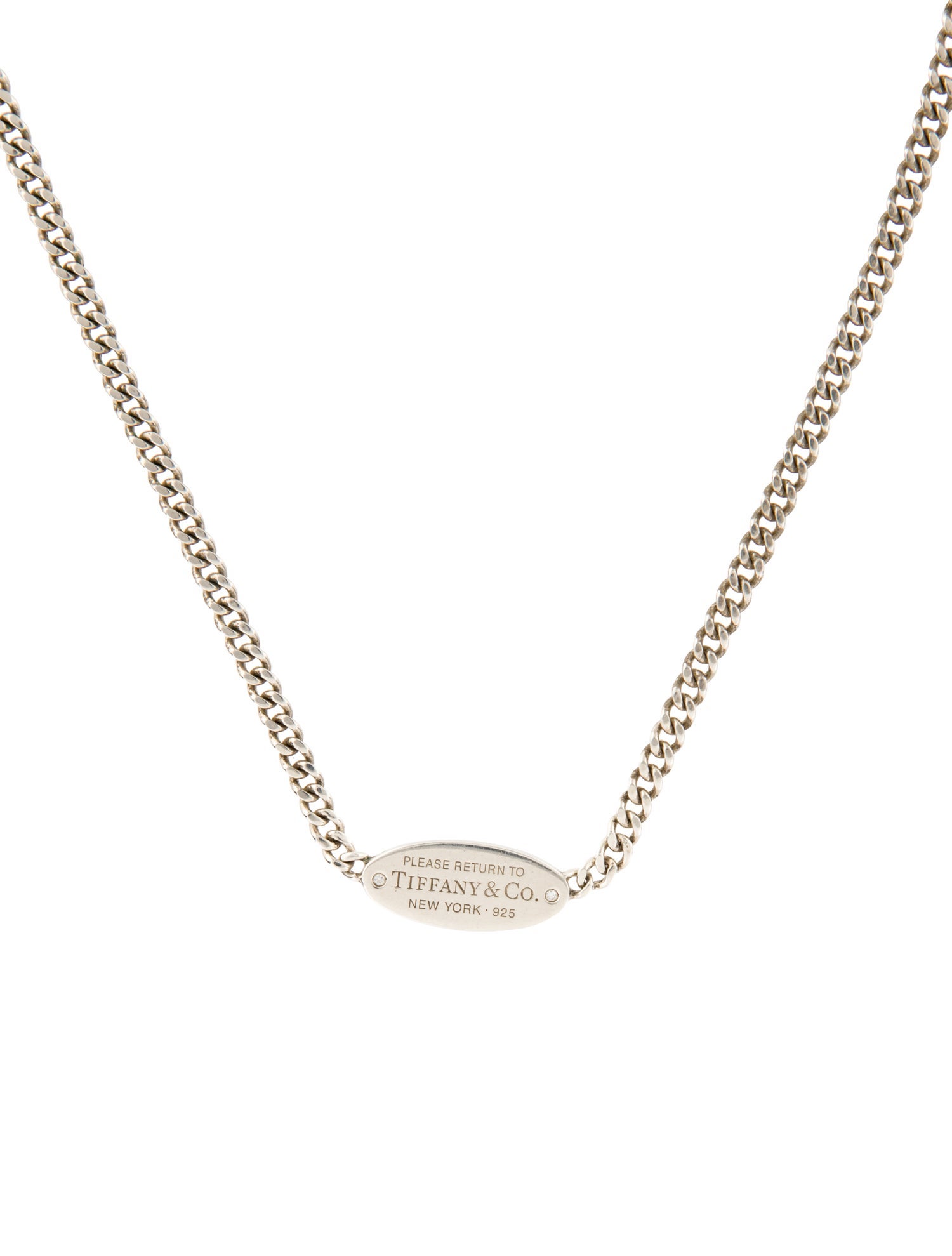Tiffany & Co. Diamond Return to Tiffany® Oval I.D. Pendant Necklace