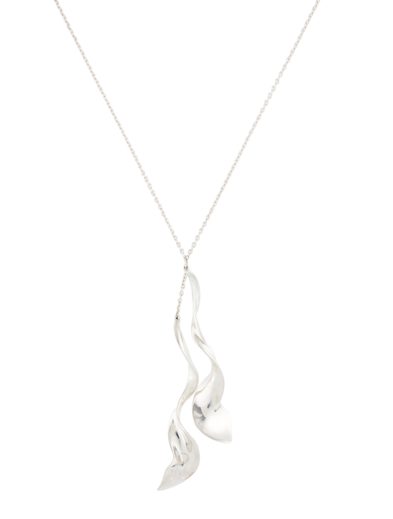 Tiffany & Co. Double Orchid Twist Pendant Necklace