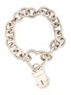 Tiffany & Co. Diamond Lock Charm on Heart Clasp Bracelet