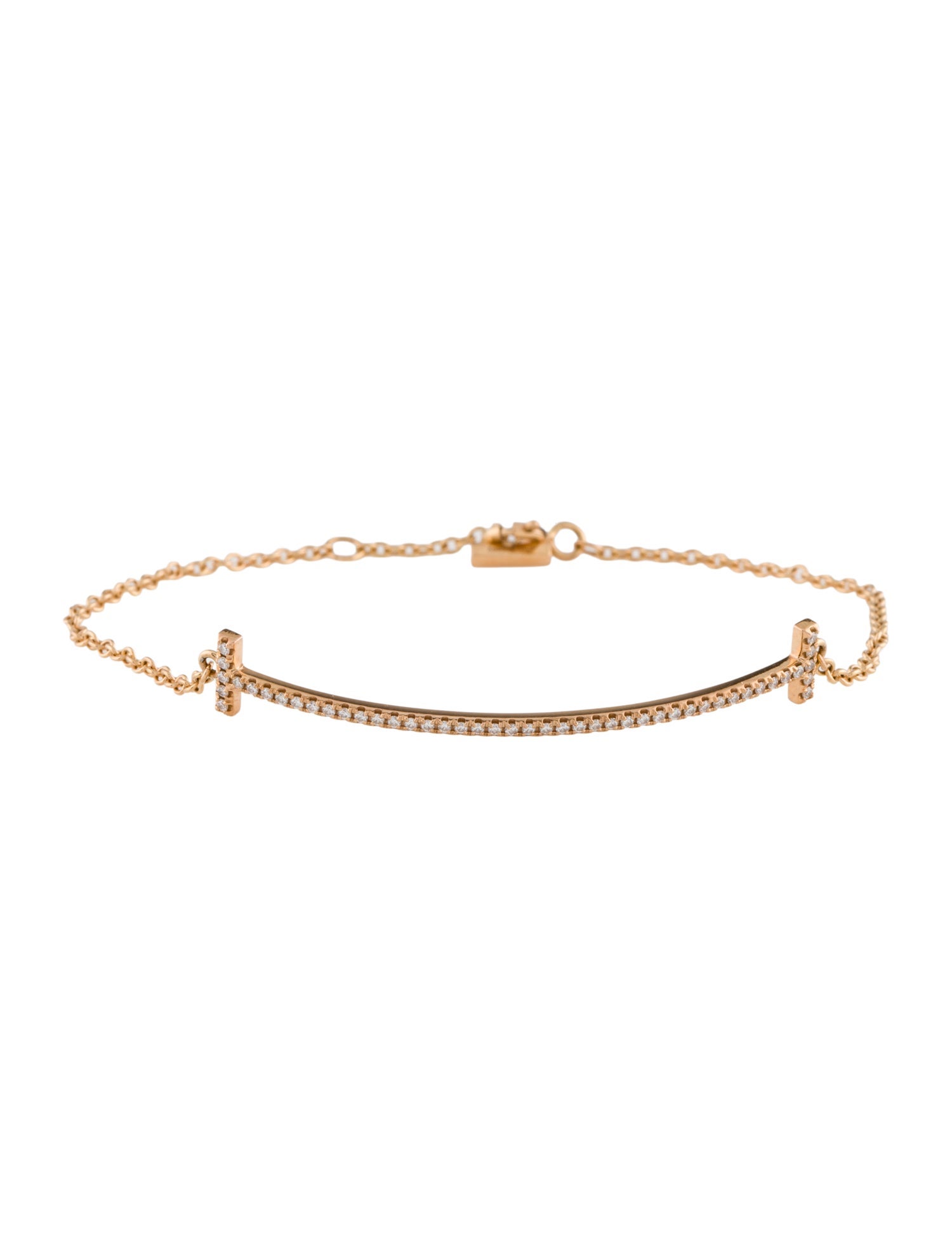 Tiffany & Co. 18K Diamond T Smile Bracelet