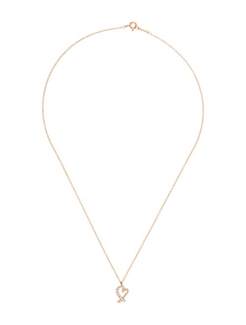 Tiffany & Co. 18K Diamond Loving Heart Pendant Necklace