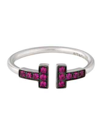Tiffany & Co. 18K Ruby T Wire Ring