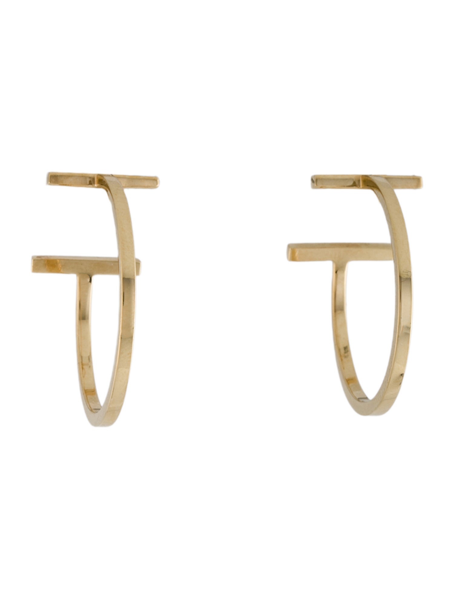 Tiffany & Co. 18K T Wire Medium Hoop Earrings