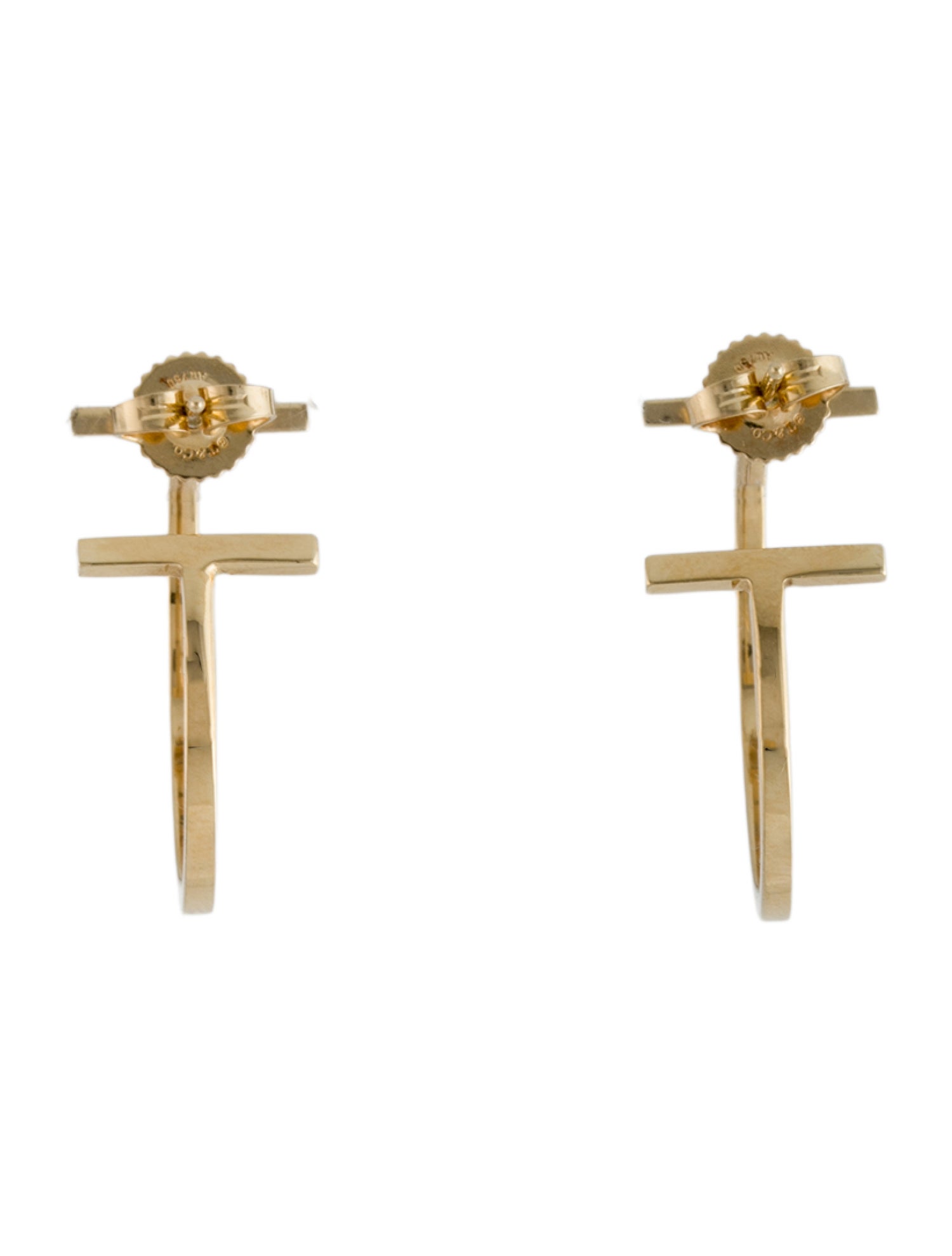 Tiffany & Co. 18K T Wire Medium Hoop Earrings